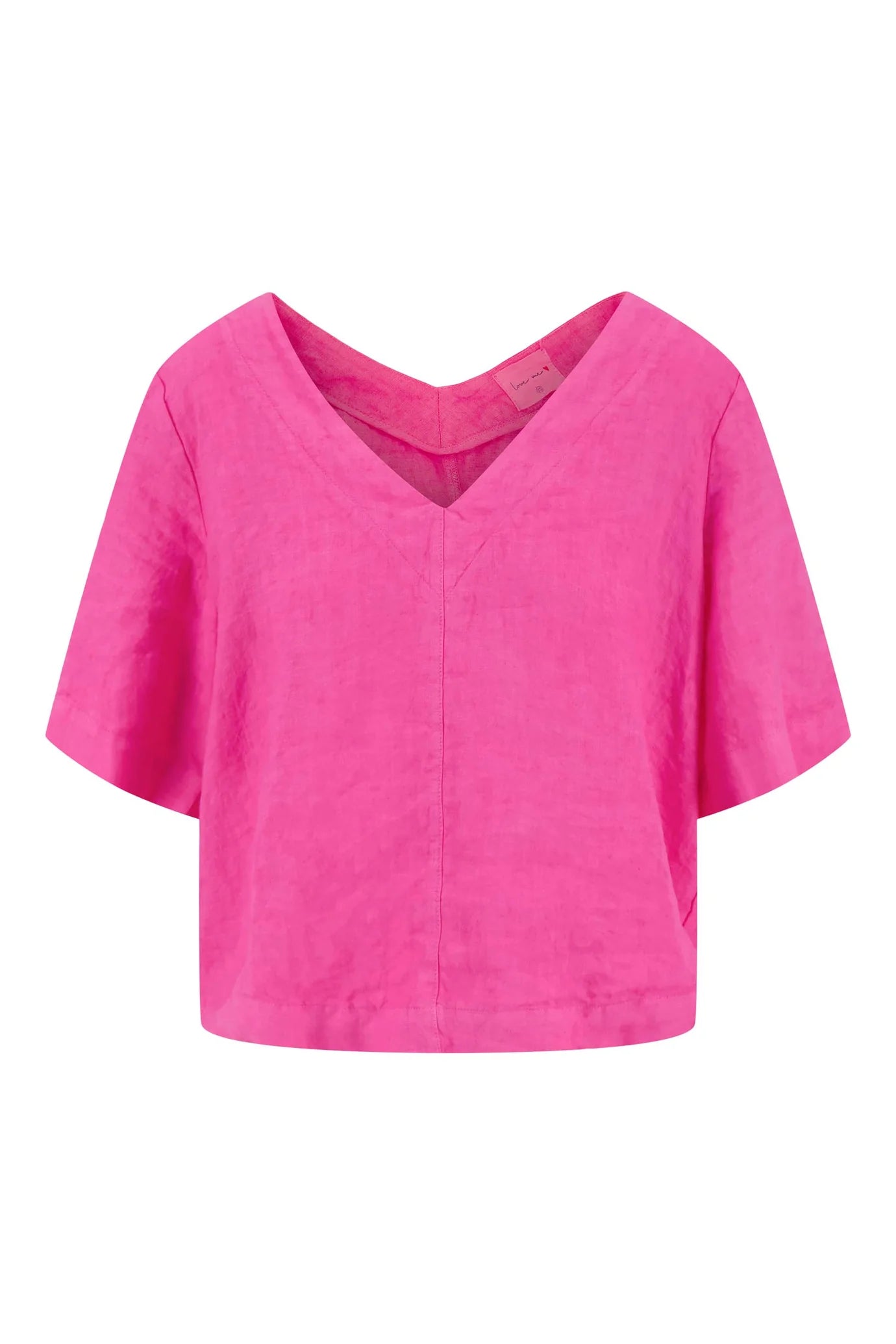 Zusss linnen v-hals top roze