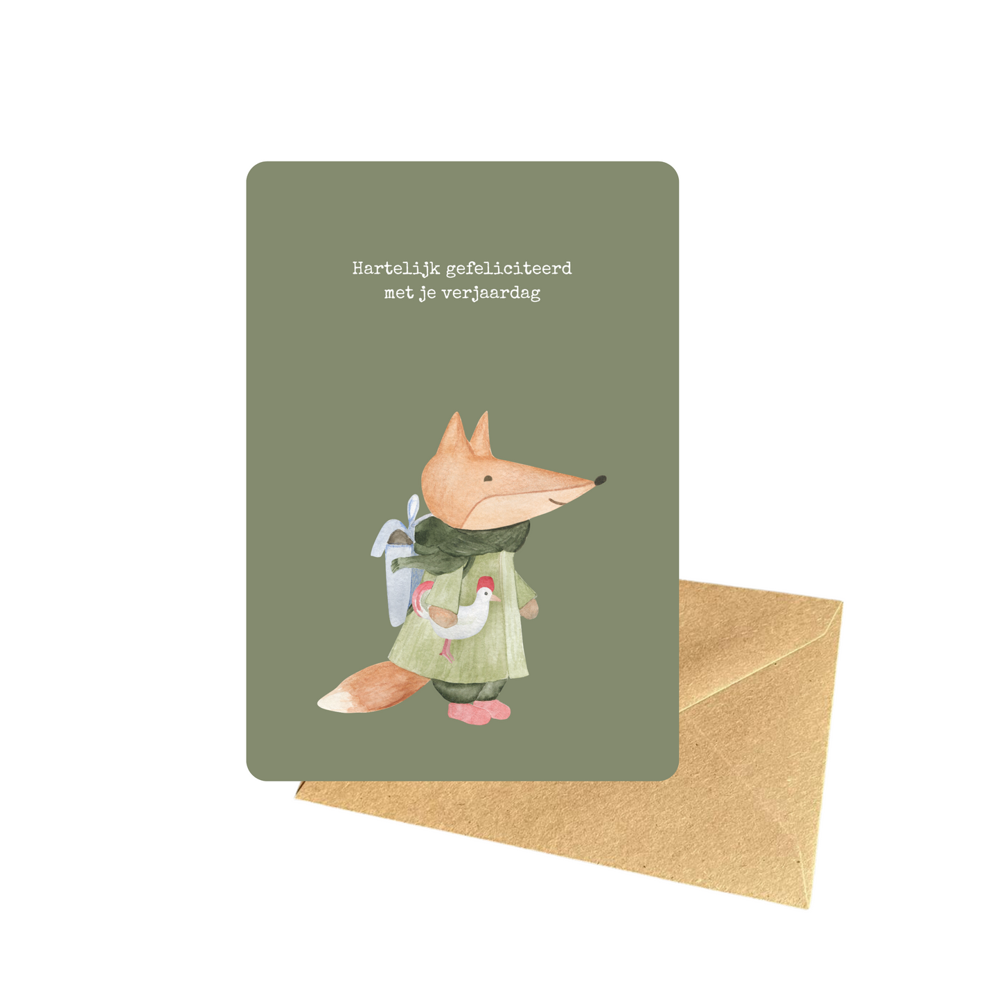 Kaart verjaardag vos