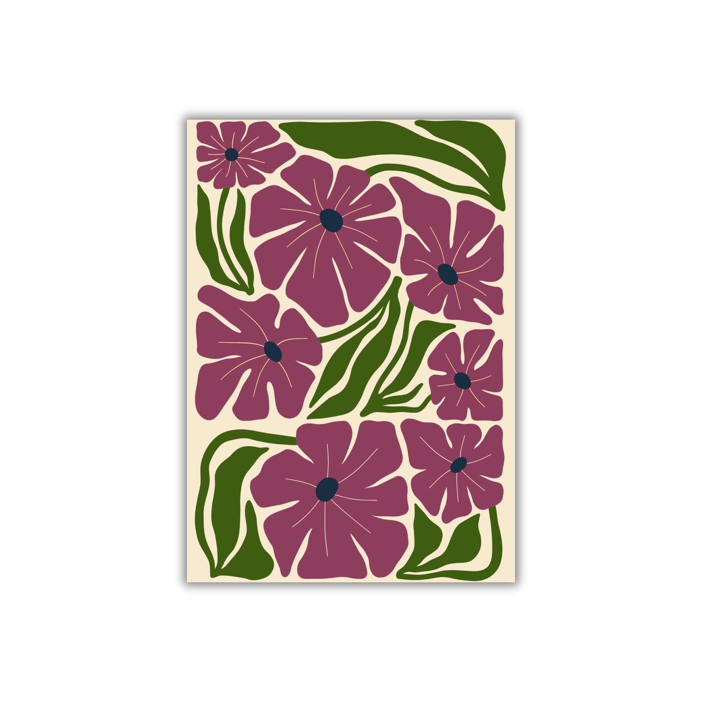 Postkaart bloemen paars