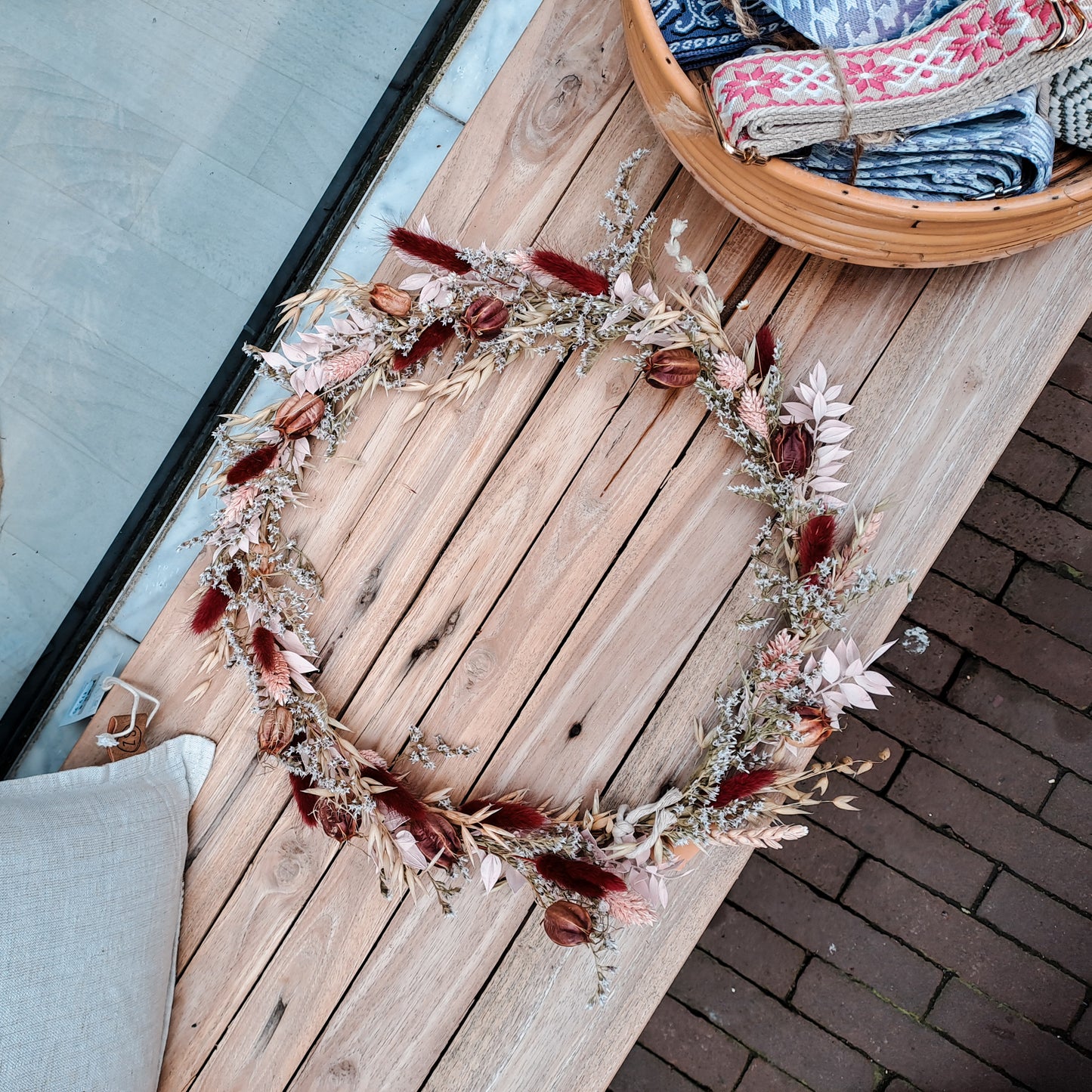Workshop droogbloemen krans maken