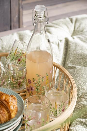 Fles met bloementjes