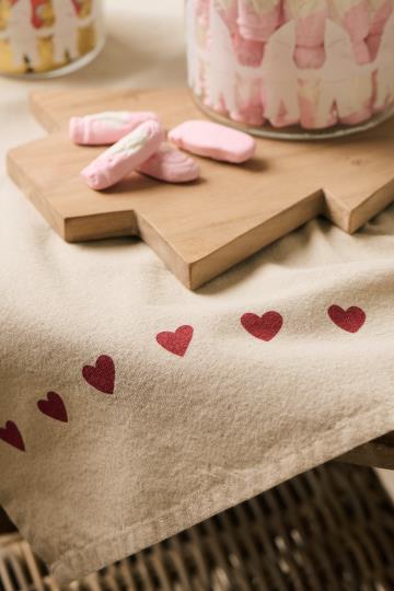 Ib Laursen theedoek rode hartjes
