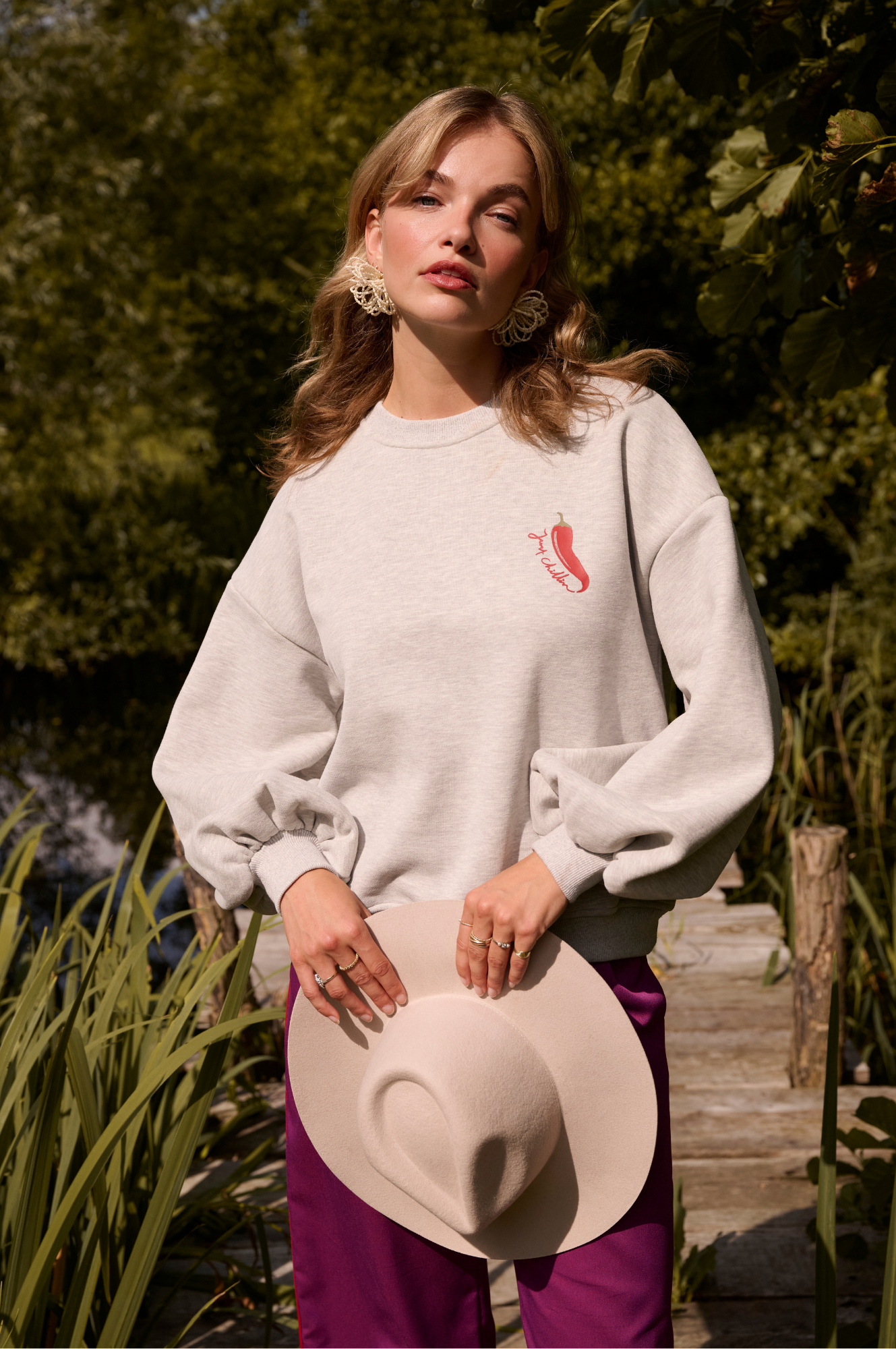 Ydence Sweater Just chillin Grey melange