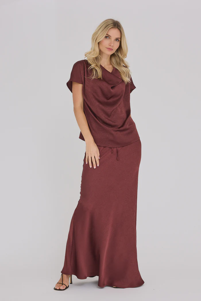 A-VIEW Sinda drape top deep burgundy