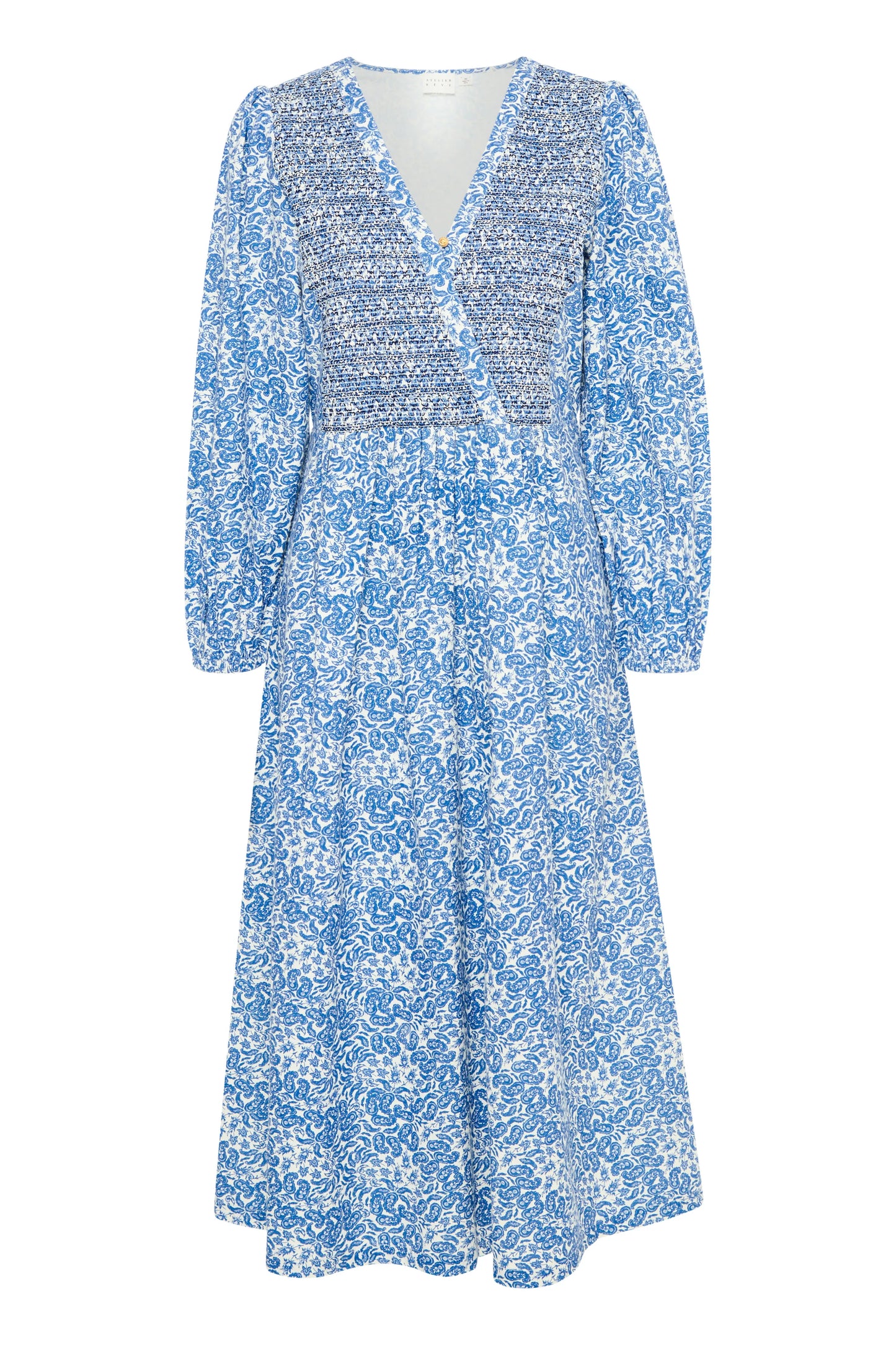 Atelier Rêve Jurk met bloementjesprint blauw