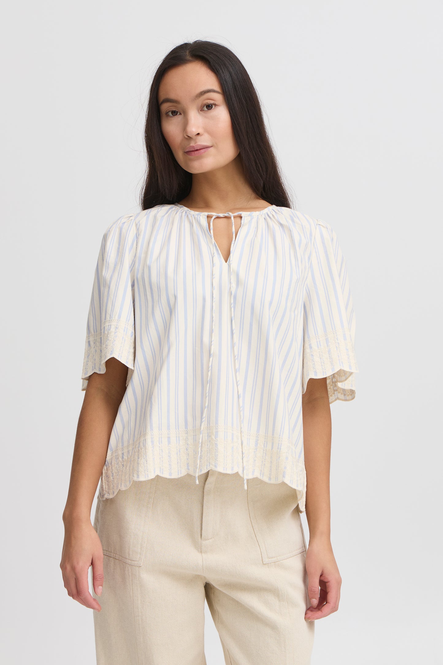 Atelier Reve blouse blauw streepje