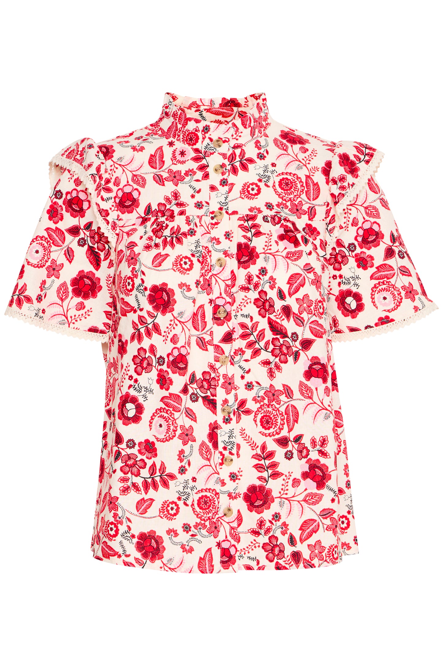Atelier Reve blouse bloemetjesprint rood