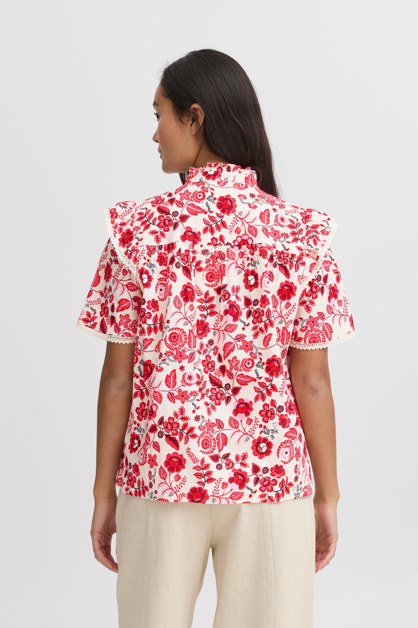Atelier Reve blouse bloemetjesprint rood