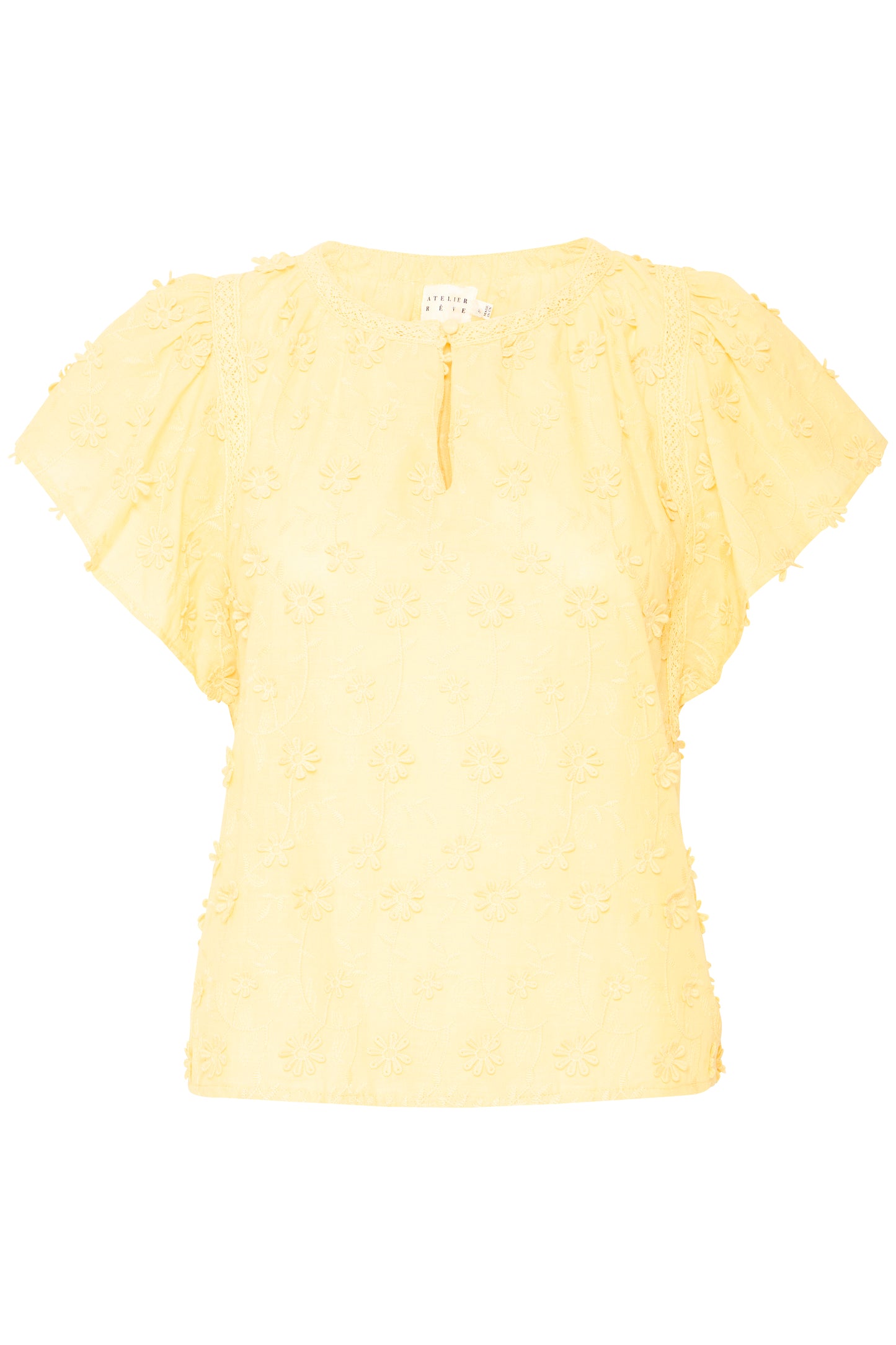 Atelier Reve blouse geel met bloemetjes