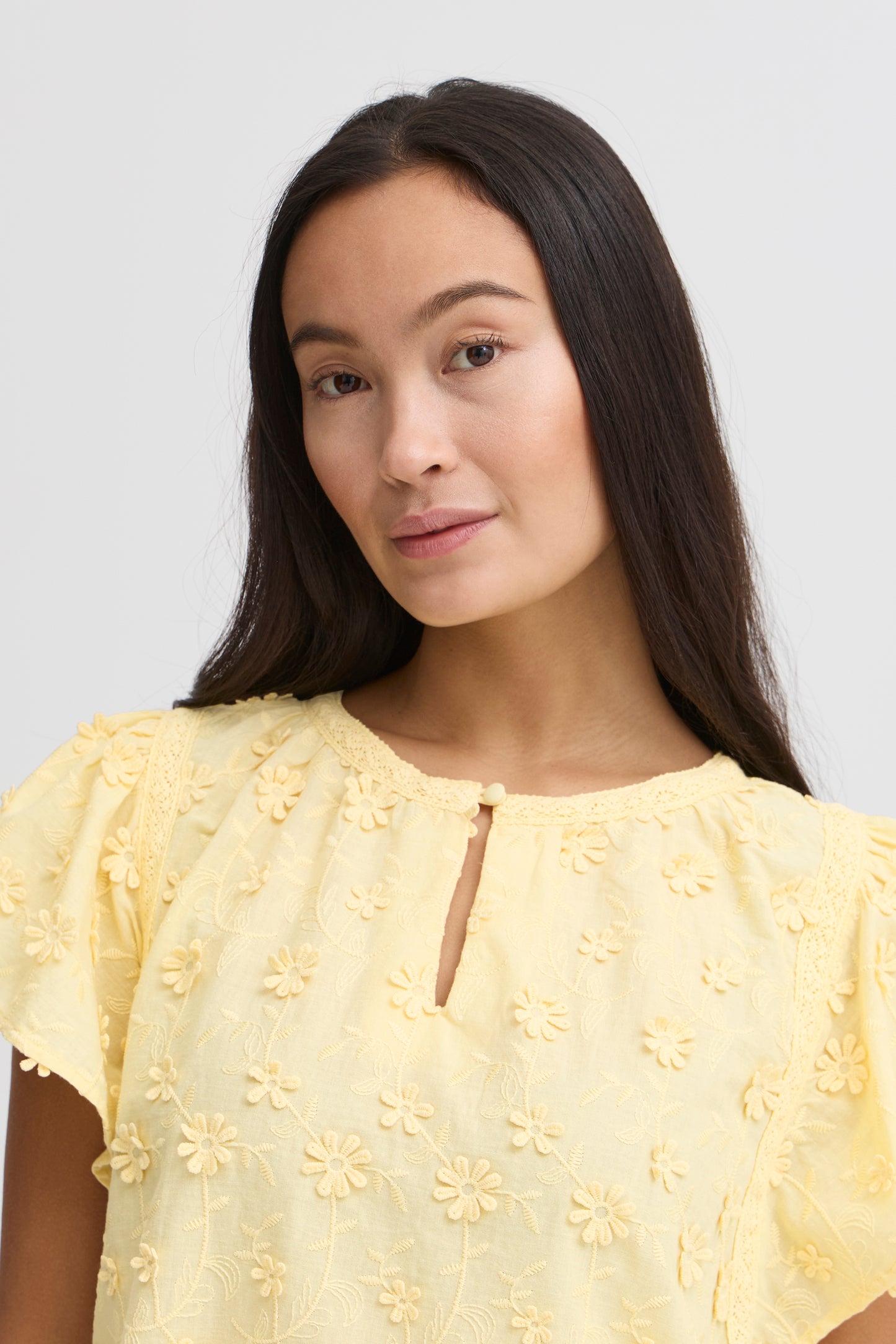 Atelier Reve blouse geel met bloemetjes