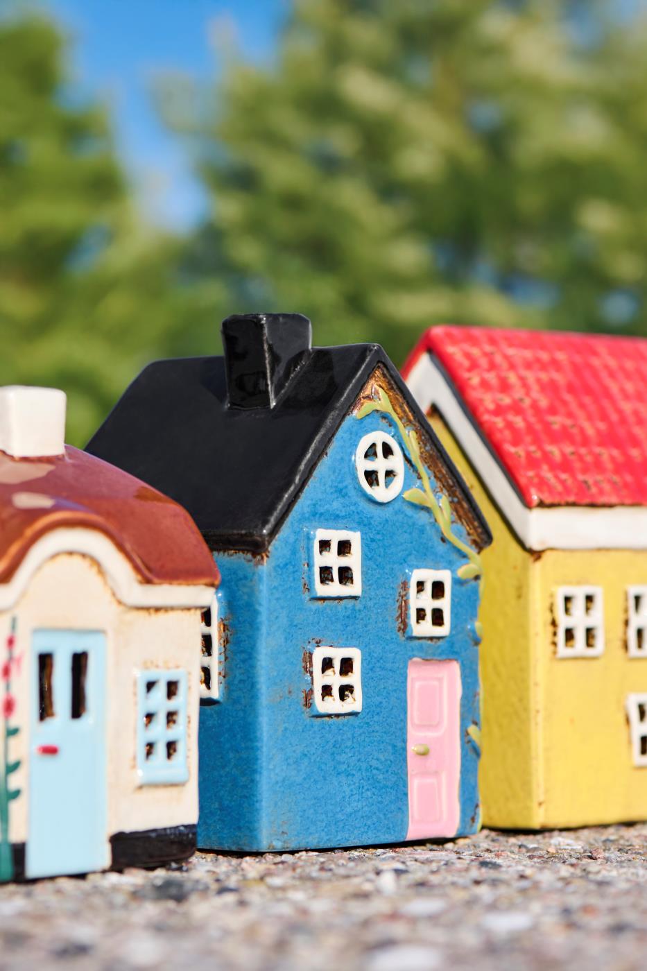 Ib Laursen Huisje blauw met roze deur