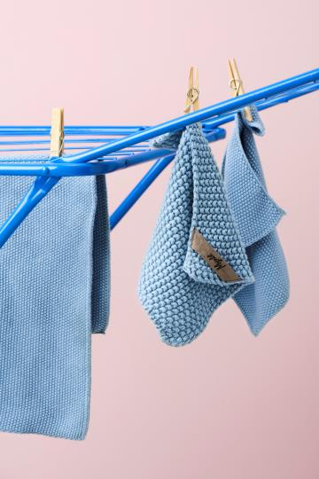 Ib laursen handdoek gebreid blauw