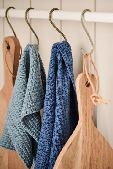 Ib Laursen handdoek gebreid donker blauw