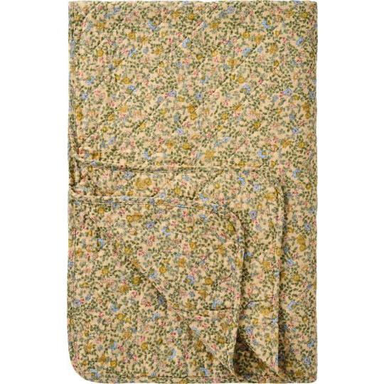 Ib Laursen quilt geel met blauwe bloemen