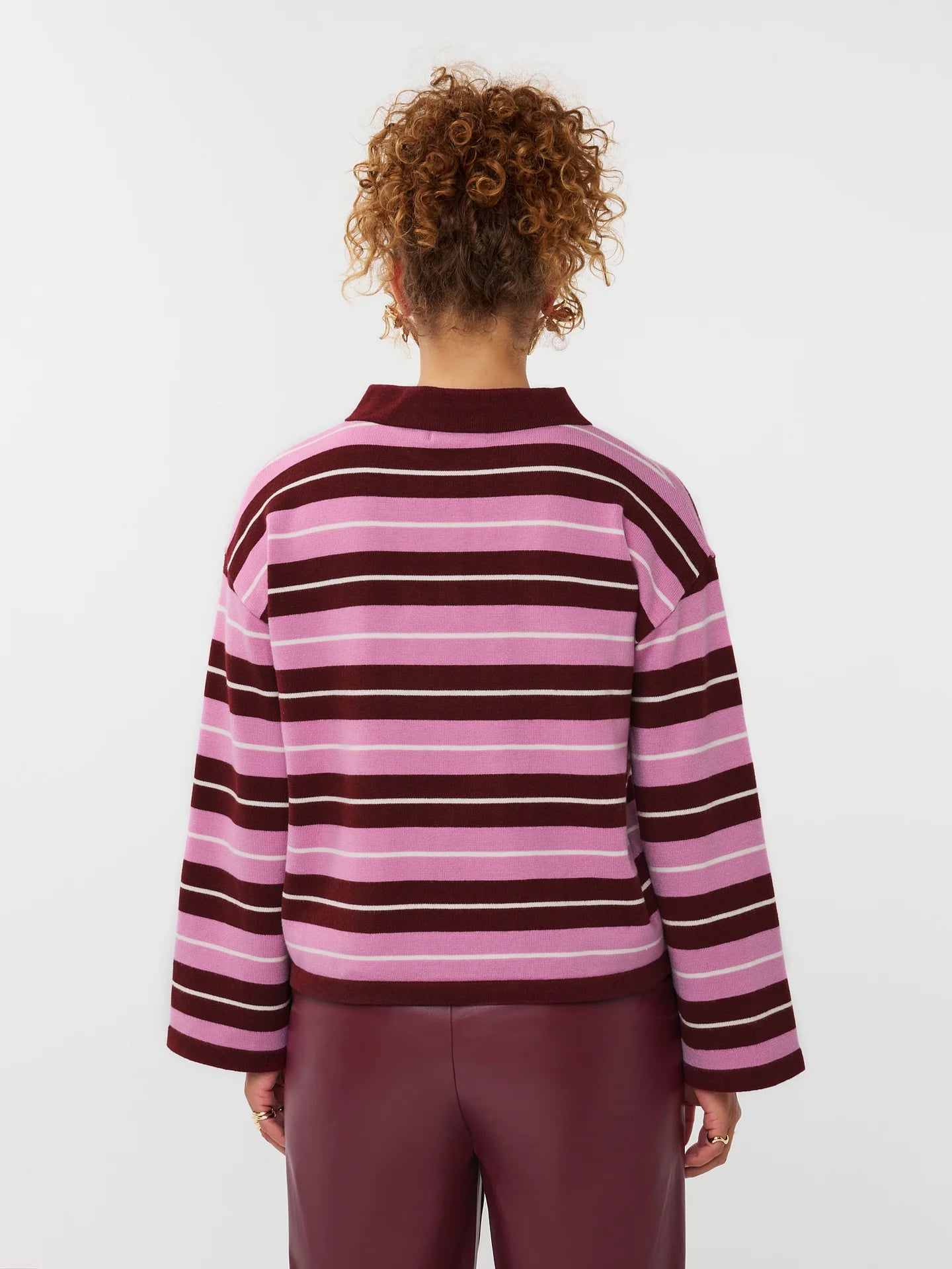 Ydence Knitted Top Balou Burgundy/pink
