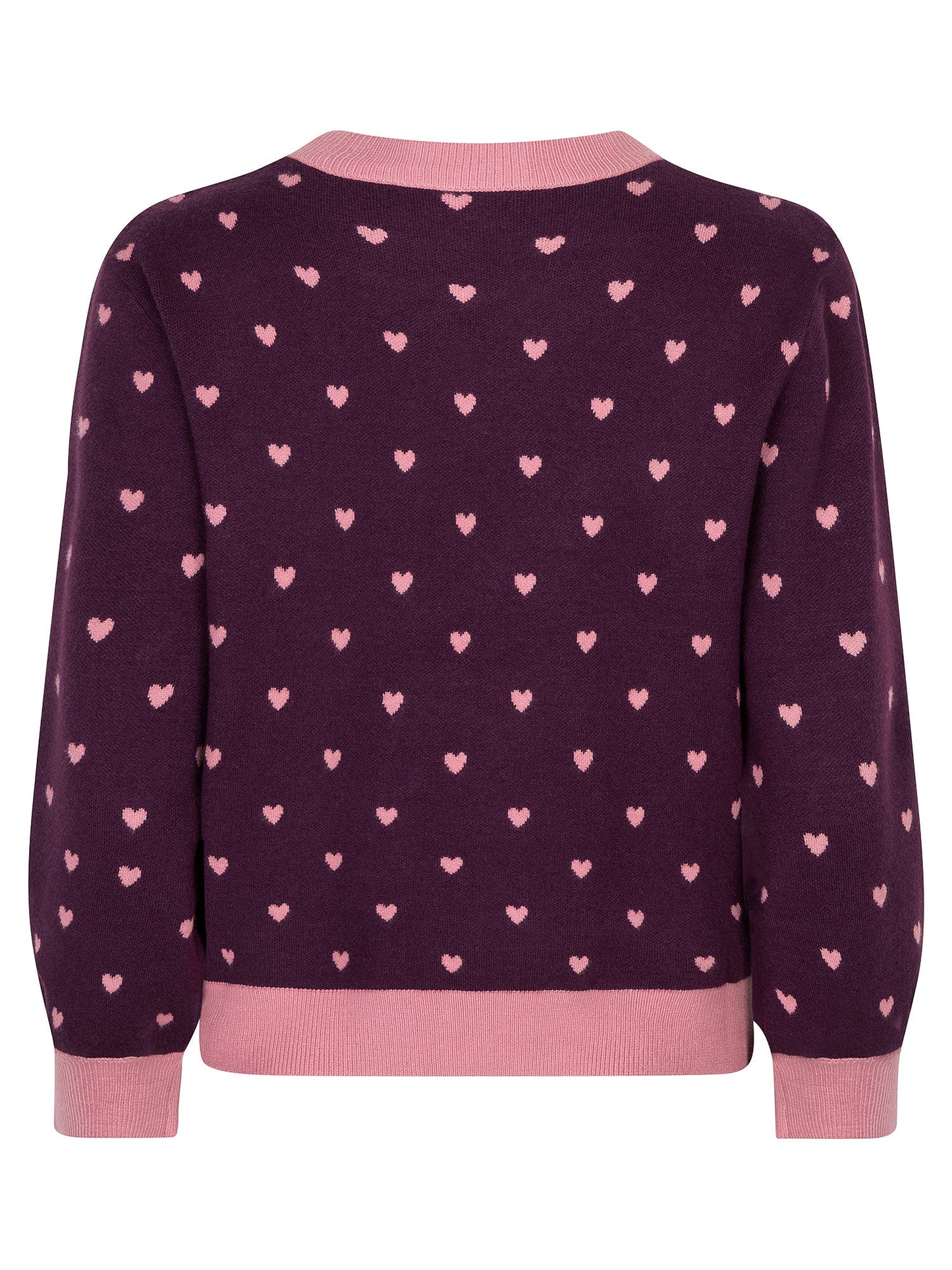 Ydence Knitted sweater Emily Aubergine/coral pink
