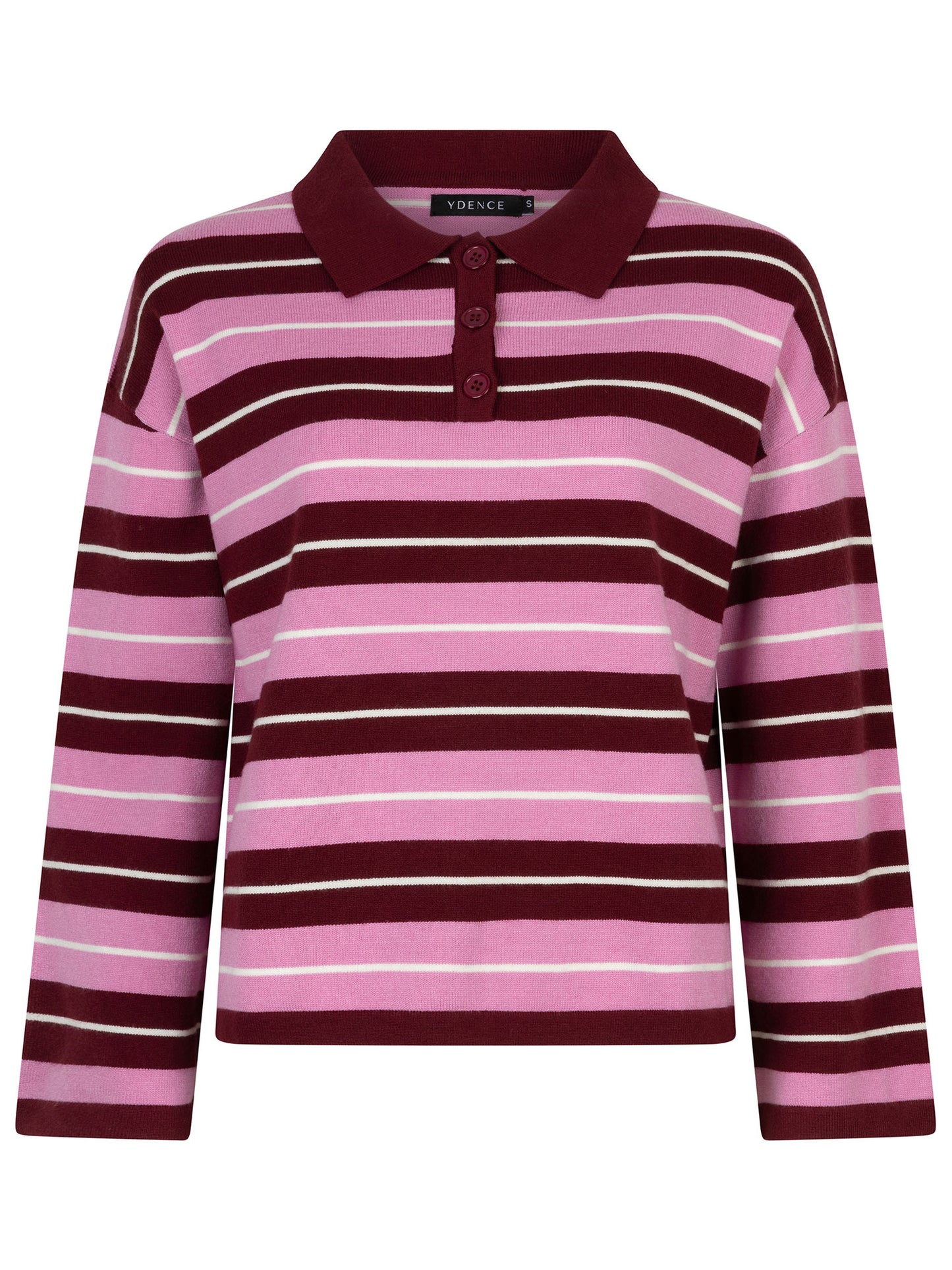 Ydence Knitted Top Balou Burgundy/pink