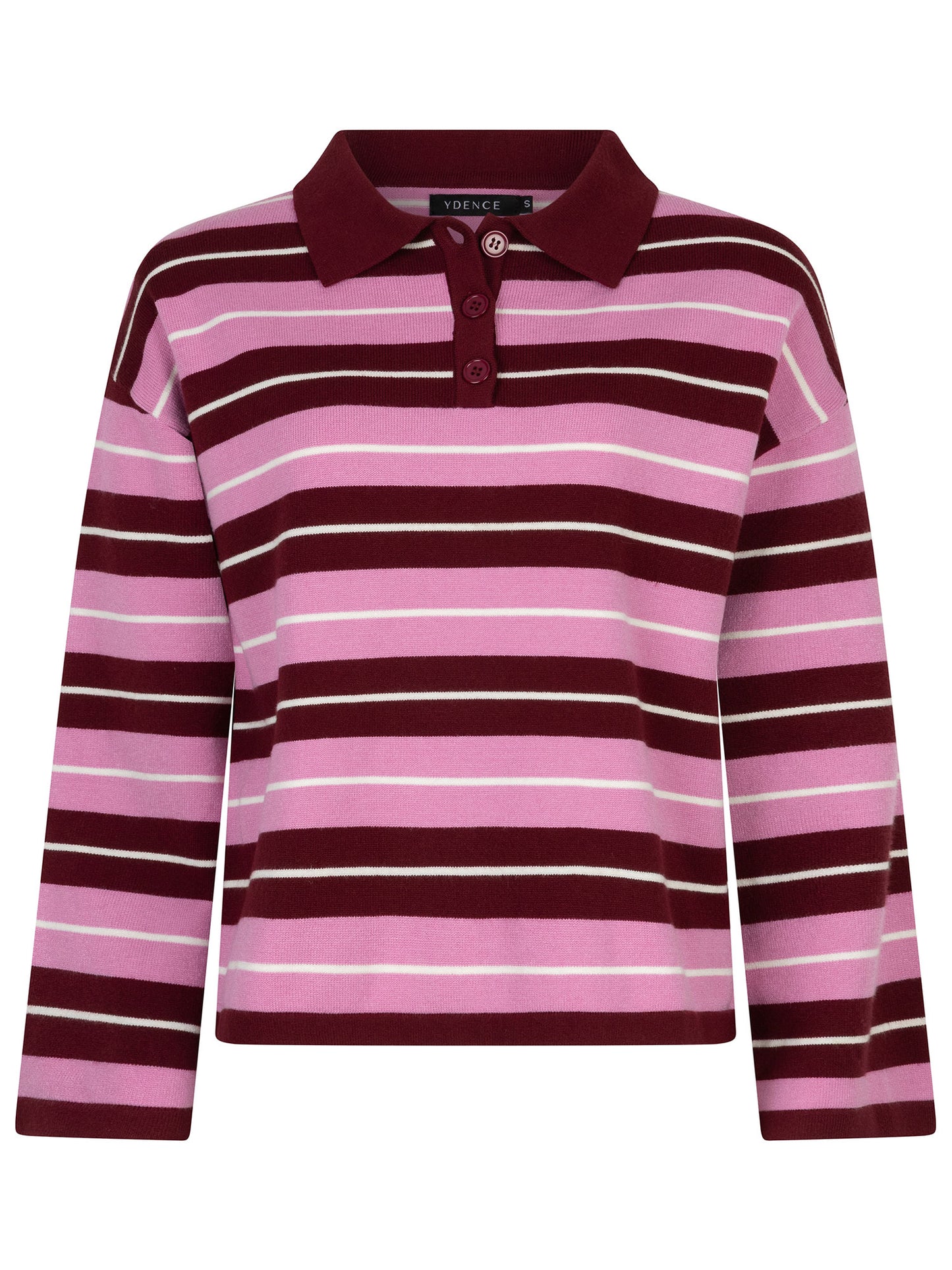 Ydence Knitted Top Balou Burgundy/pink