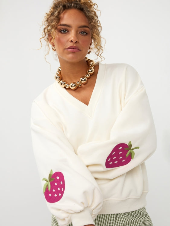 Ydence Sweater Strawberry Ecru