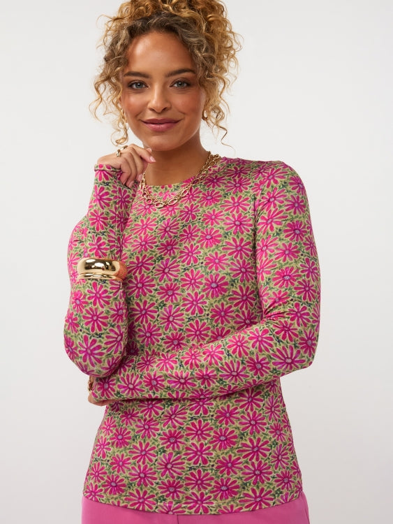 Ydence Top Christine pink Flower