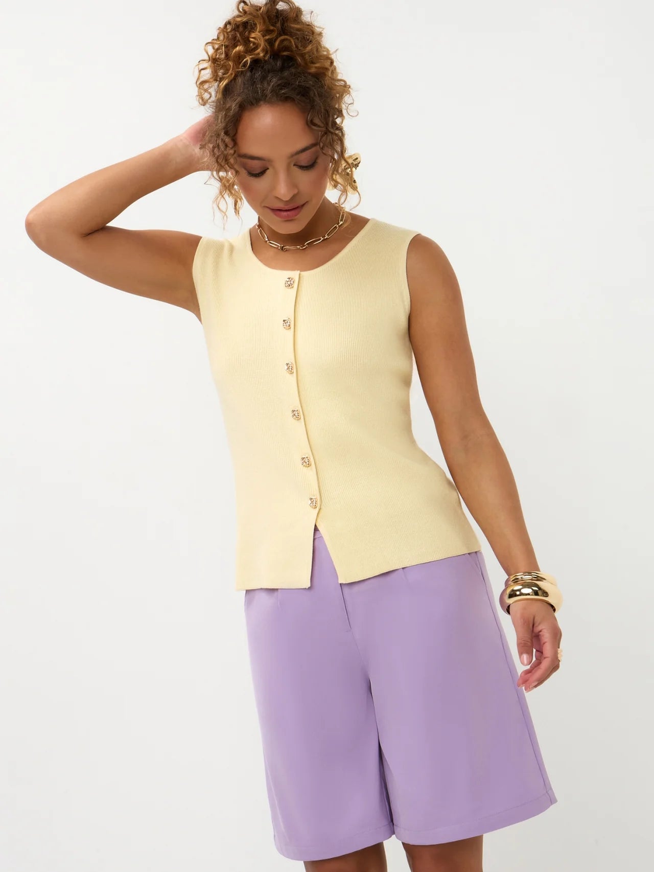Ydence Knitted top Saar soft yellow