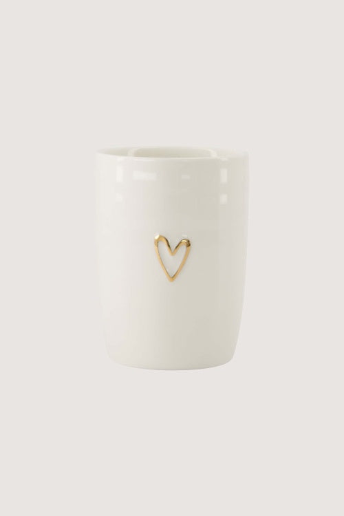 Zusss coffee mug line heart white gold