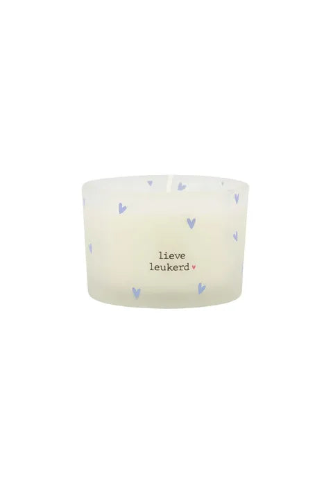 Zusss geurkaars in wikkel lieve leukerd blauw
