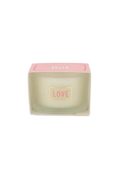 Zusss geurkaarsje in wikkel love wit/roze