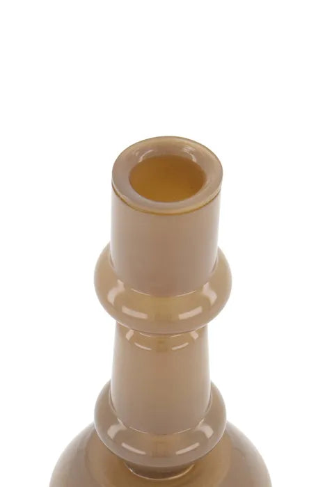 Zusss glazen kandelaar 18 cm warm grijs