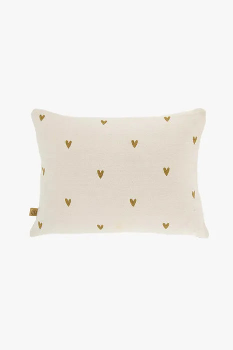 Zusss kussen love 25x35cm antracietgrijs/goud