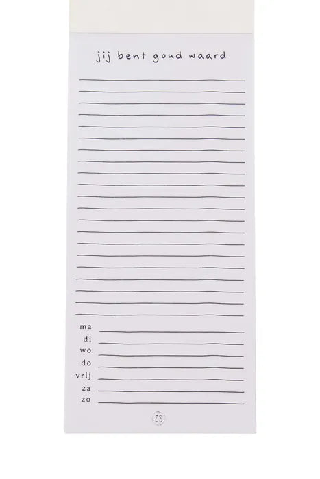 Zusss notitieblok boodschappen linnen