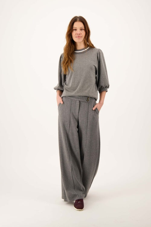 Zusss pinstripe wide-leg trousers with stretch