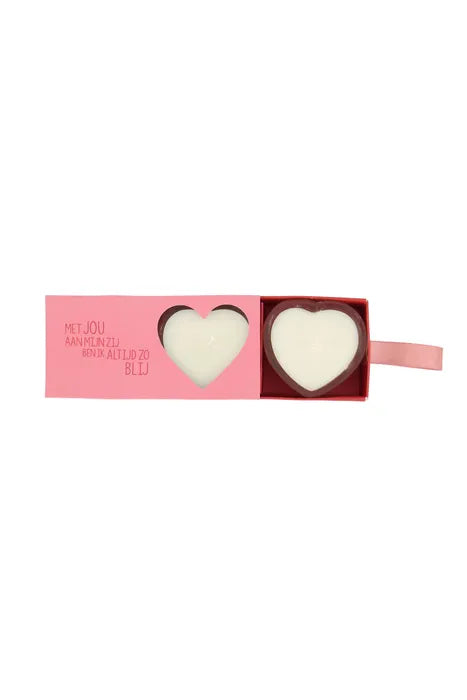 Zusss set van 2 geurkaarsjes in doosje hartje roze