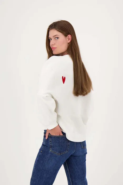 Zusss sweater met print wit