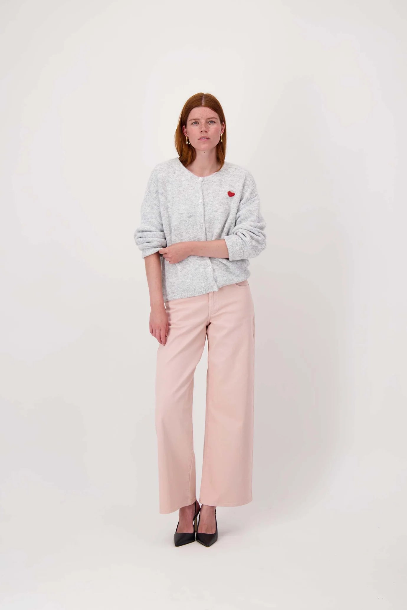 Zusss Basic Vestje Lange Mouw Met Broche