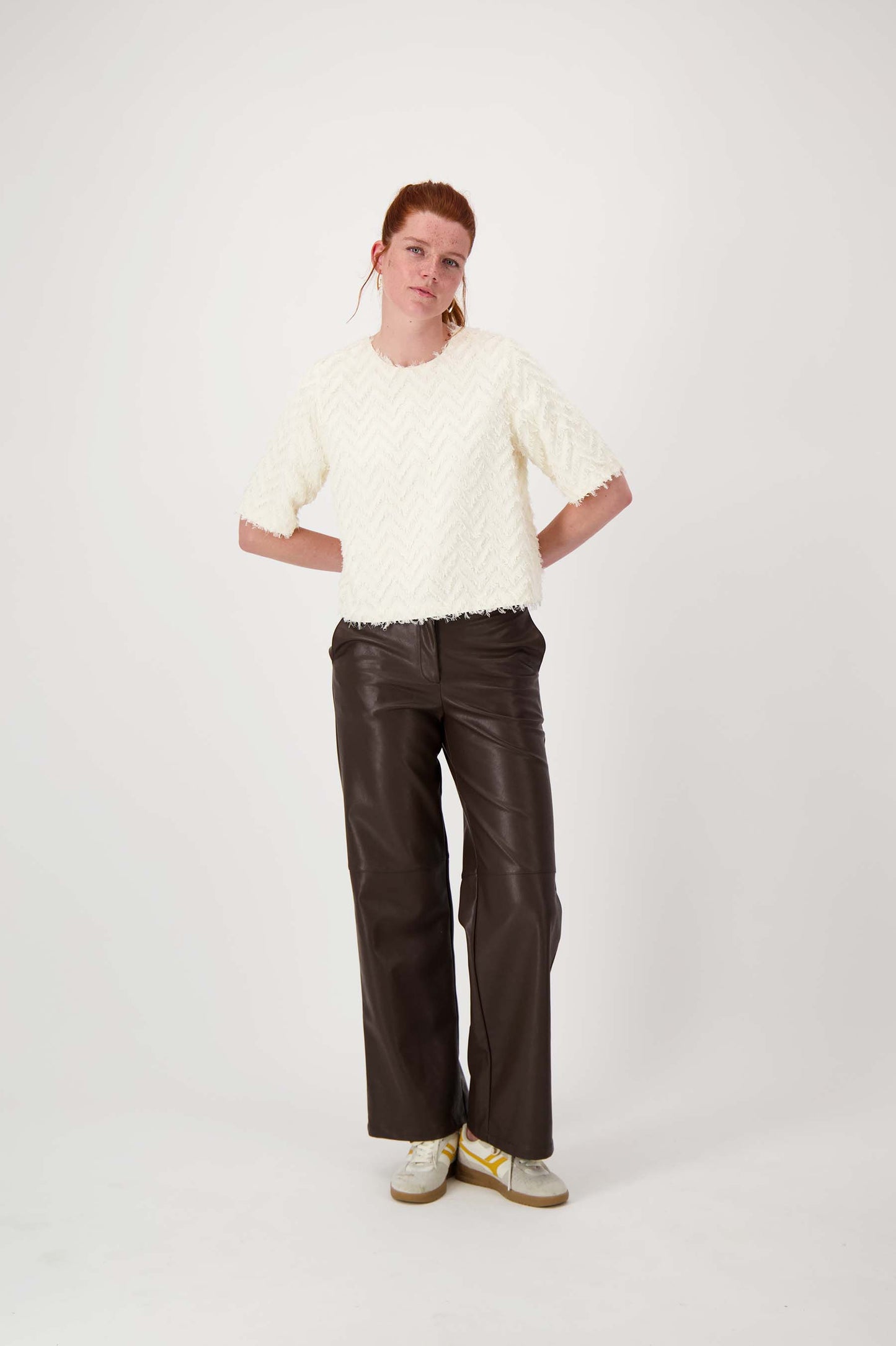 Zusss feather jacquard top