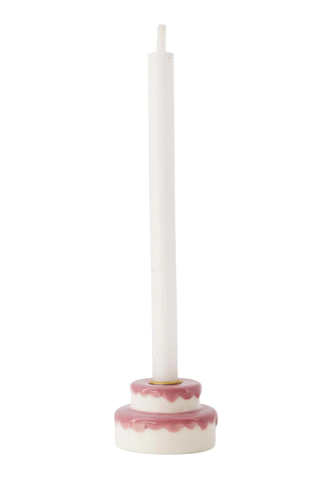 Zusss kandelaar keramiek taart wit roze