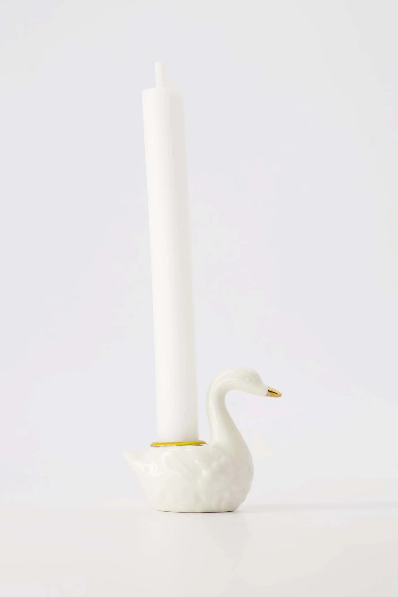 Zusss kandelaar keramiek zwaan wit goud