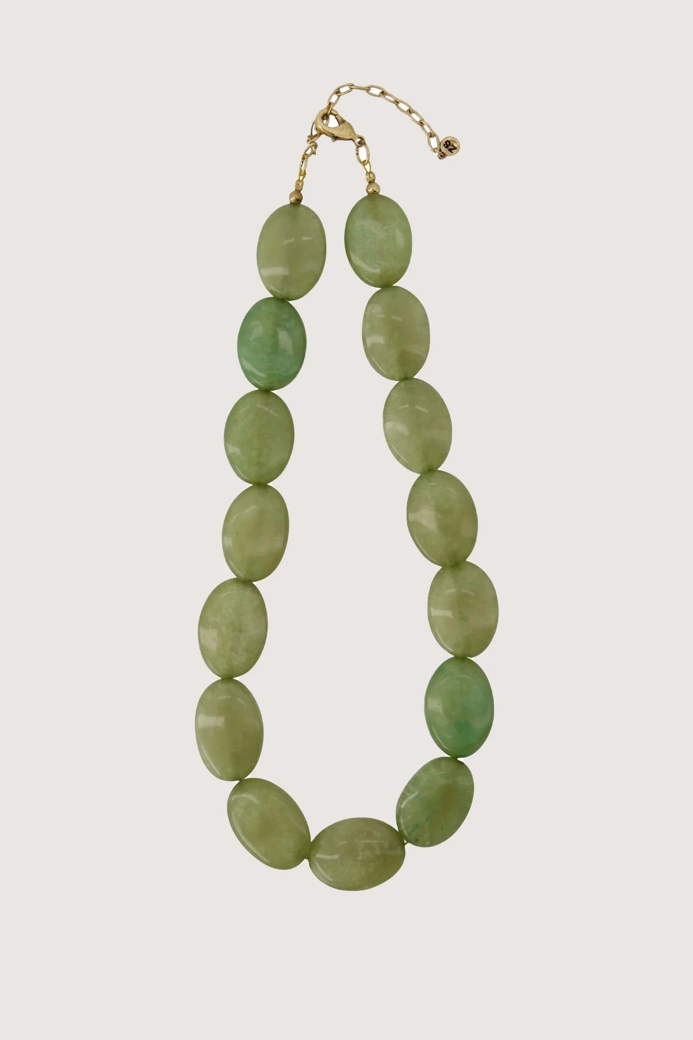 Zusss ketting van platte kralen olive green