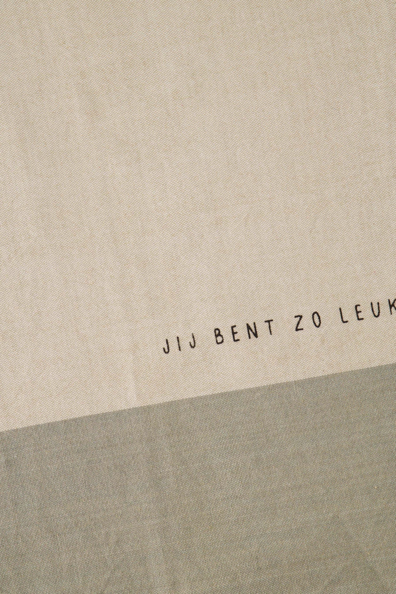 Zusss keukenset jij bent zo leuk grafisch patroon zand grijs groen
