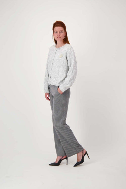 Zusss krijtstreep broek met detail