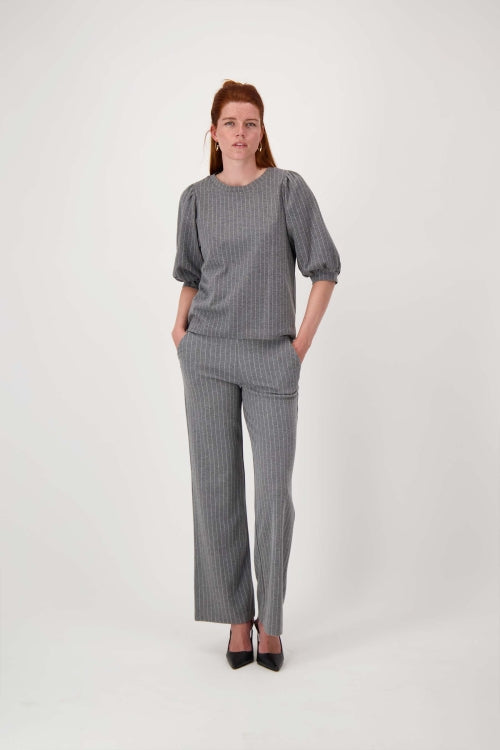 Zusss krijtstreep broek met detail