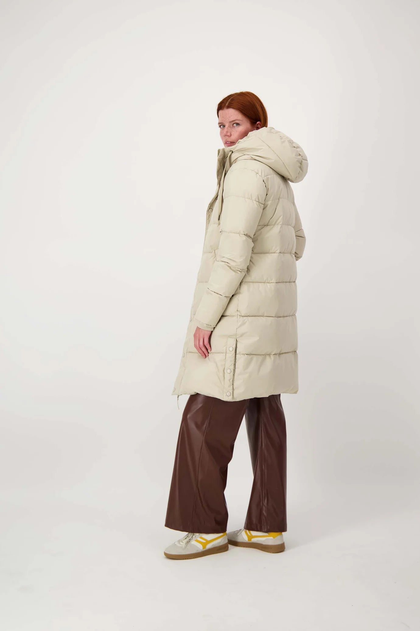 Zusss lange bubblecoat met teddy details