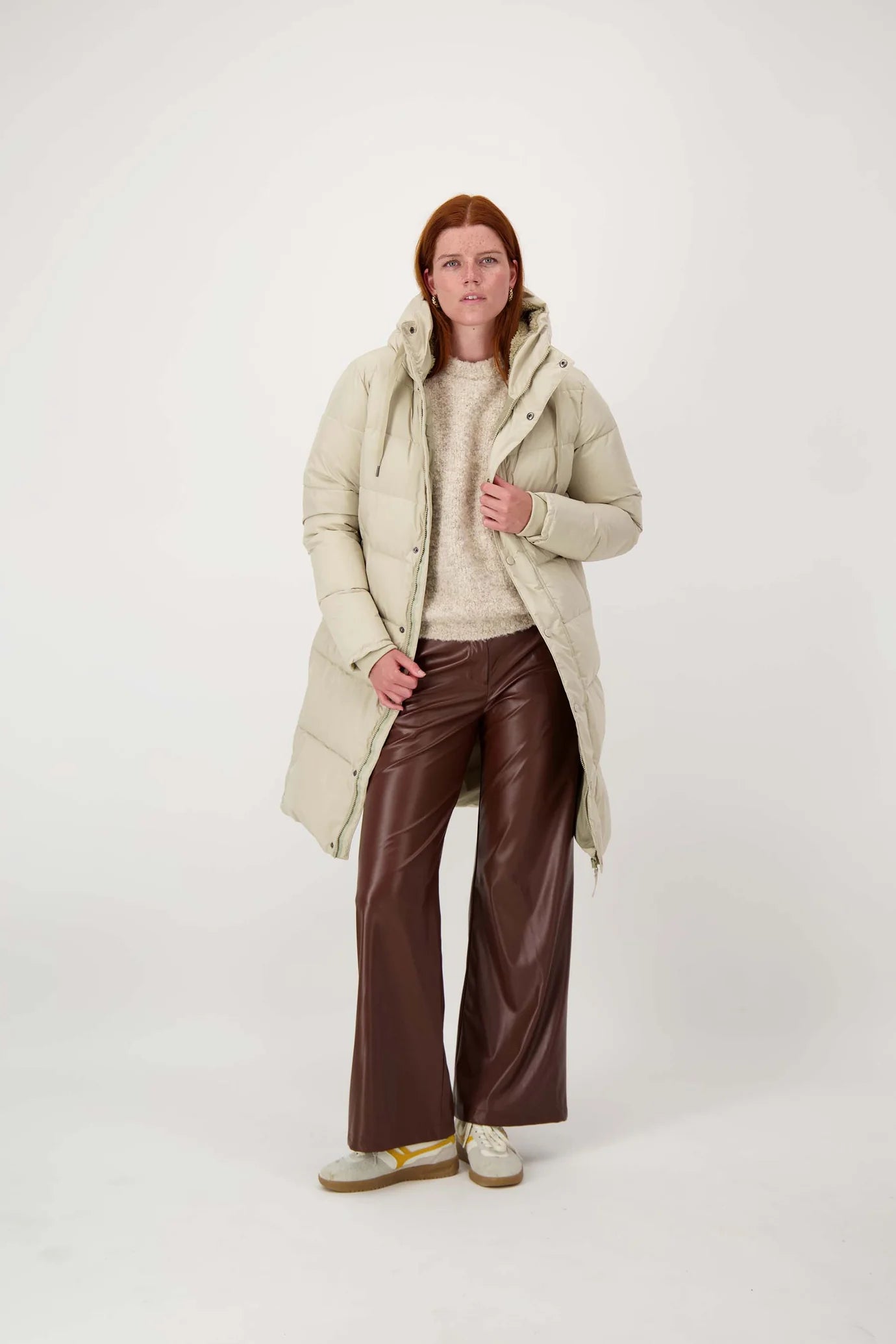 Zusss lange bubblecoat met teddy details