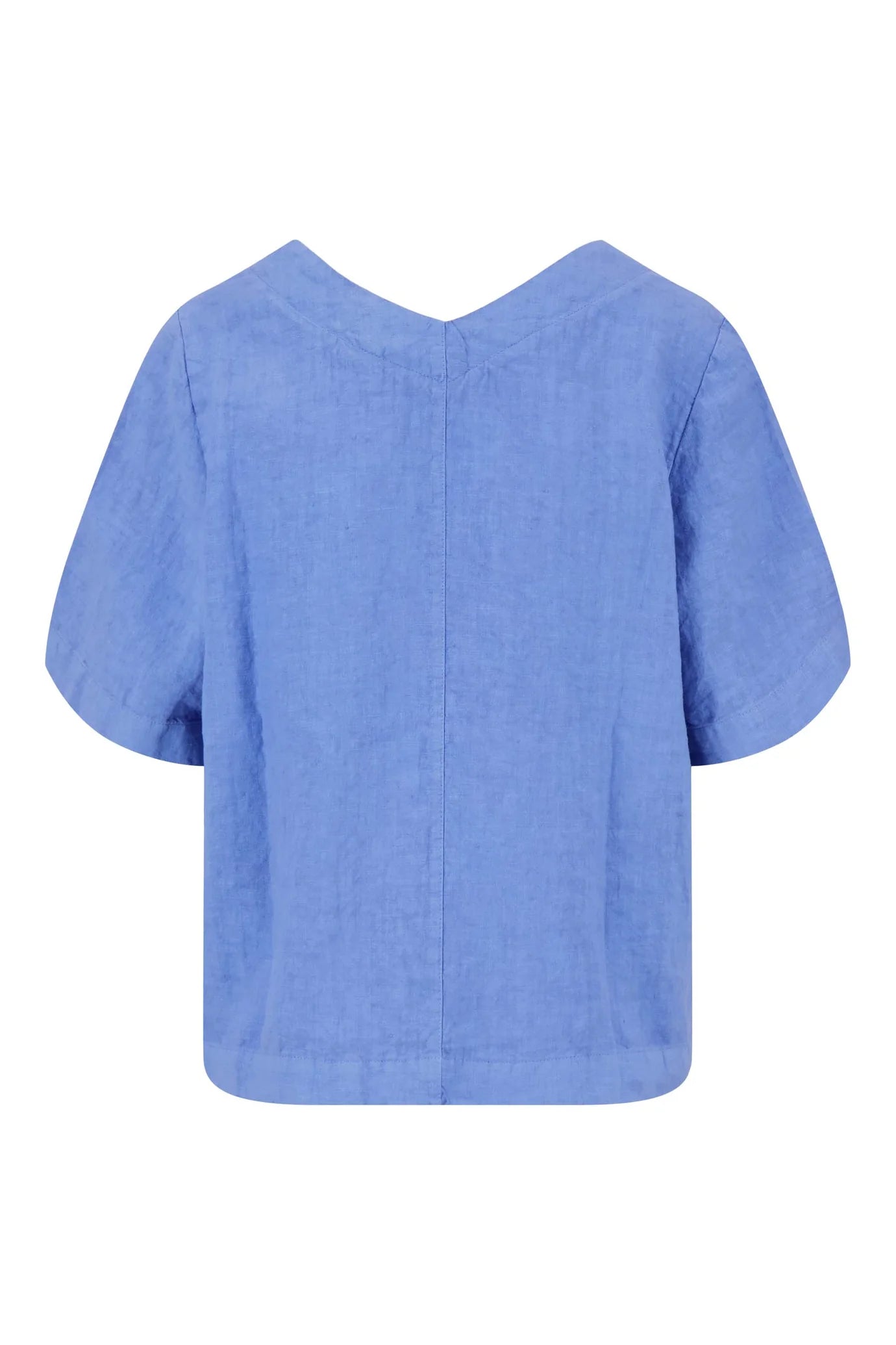Zusss linnen v-hals top blauw