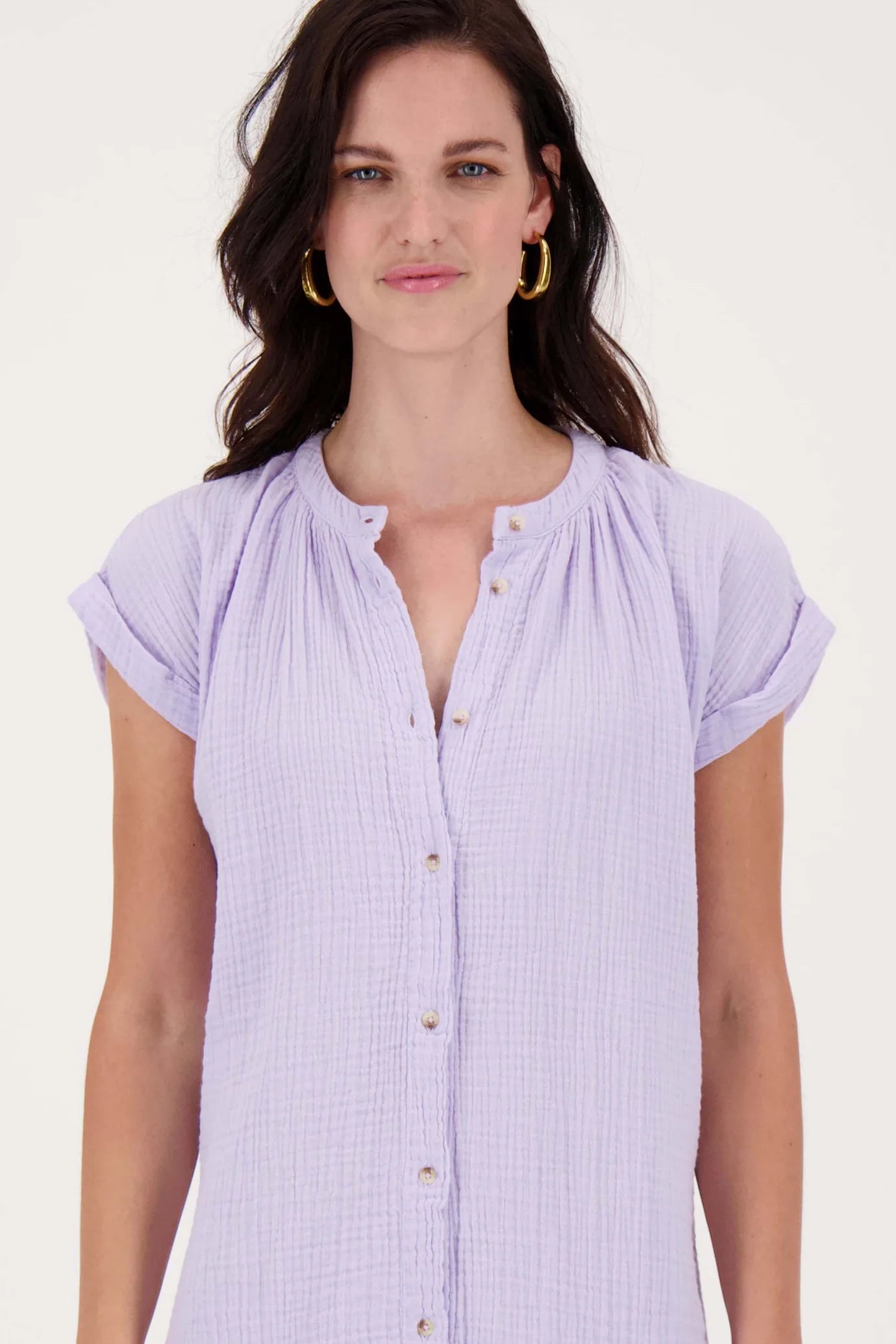 Zusss mousseline doorknoop jurk