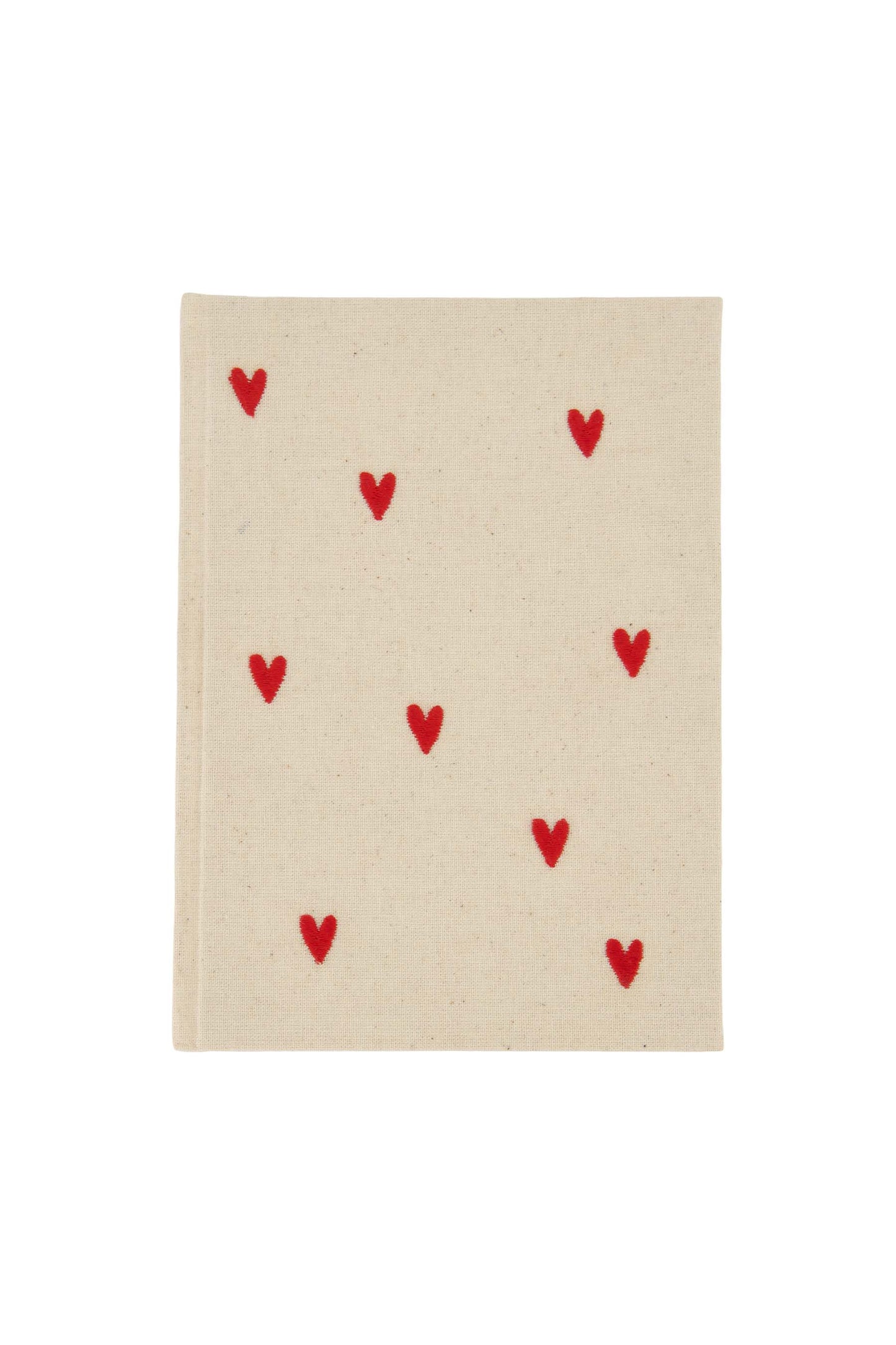 Zusss notitieboek linnen hartjes rood