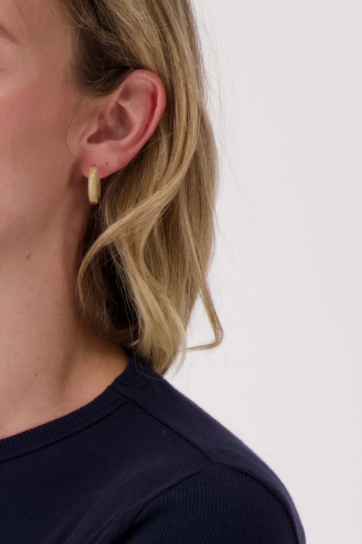 Zusss ring oorbellen beige goud