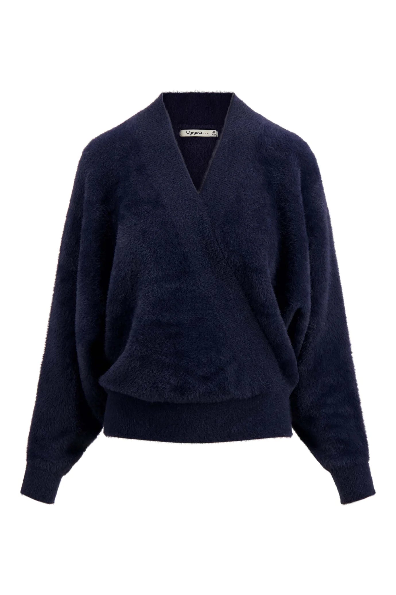 Zusss wikkel trui in fluffy garen blue
