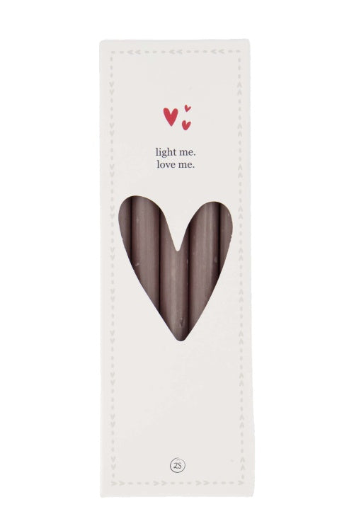 Zusss box with 10 small candles dark brown